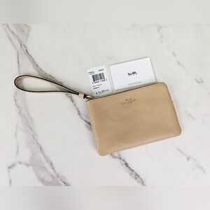 Coach Beechwood Crossgrain Leather Zip Around Wristlet